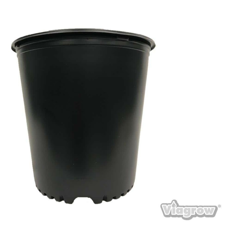 * Viagrow 5 Gal. Plastic Nursery Trade Pots With Saucers (4.02 Gal./15.19 L) (10-Pack)