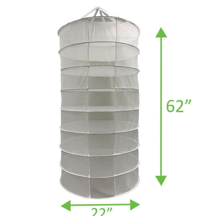 * Viagrow Dry Net Hanging Herb Drying Rack In White (8-Rack)