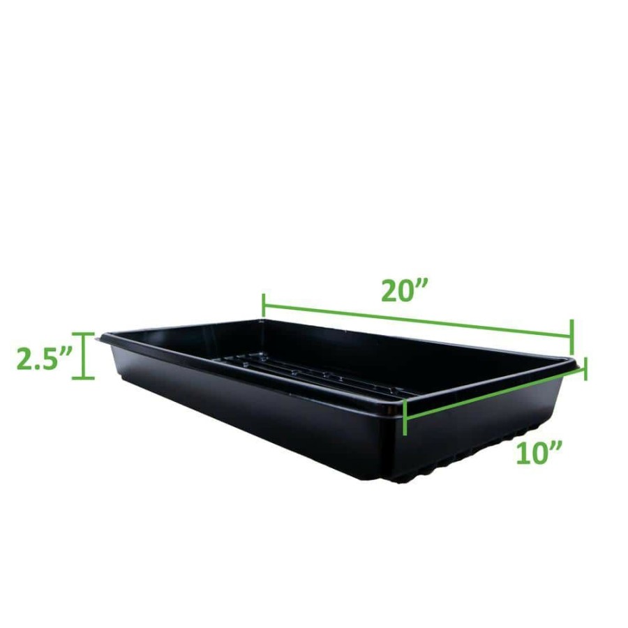* Viagrow 10 In. X 20 In. Propagation Starter Seedling Trays With Holes (10-Pack)