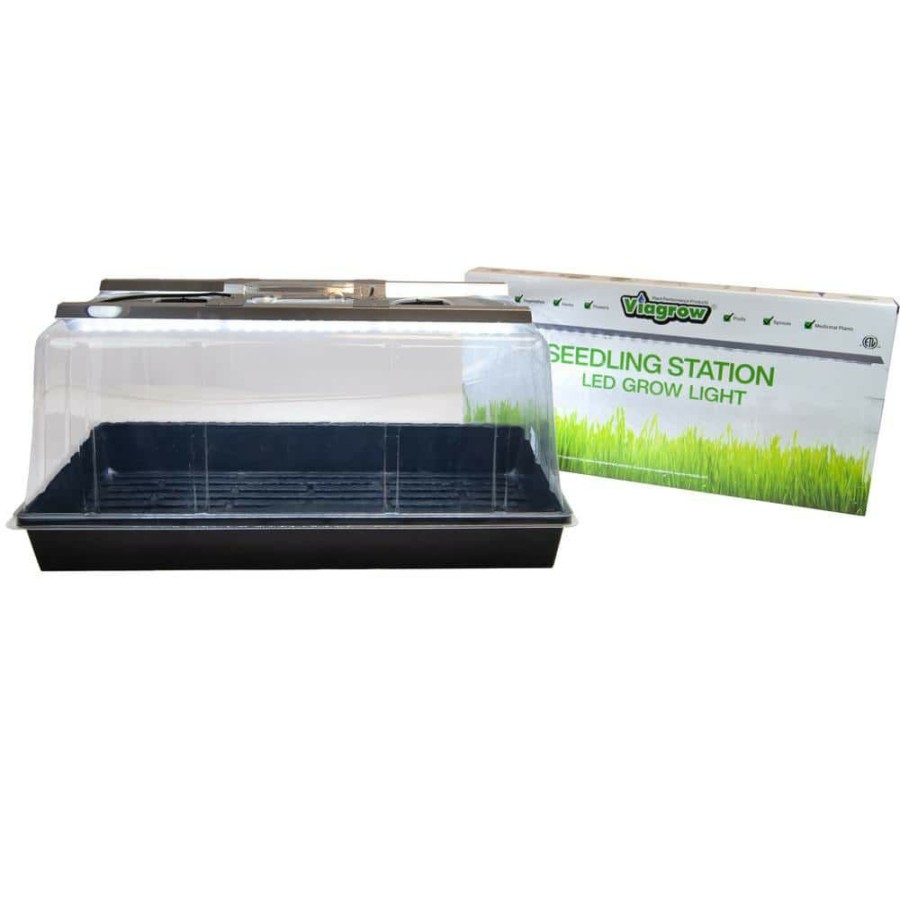 * Viagrow Seedling Station Kit With Led Grow Light, Propagation Dome 4X Durable Propagation Tray