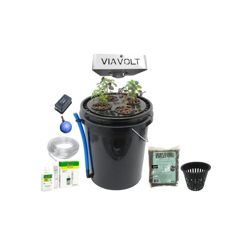 * Viagrow Hydroponic 4-Plant Site Deep Water Culture System With 65-Watt Led Grow Light